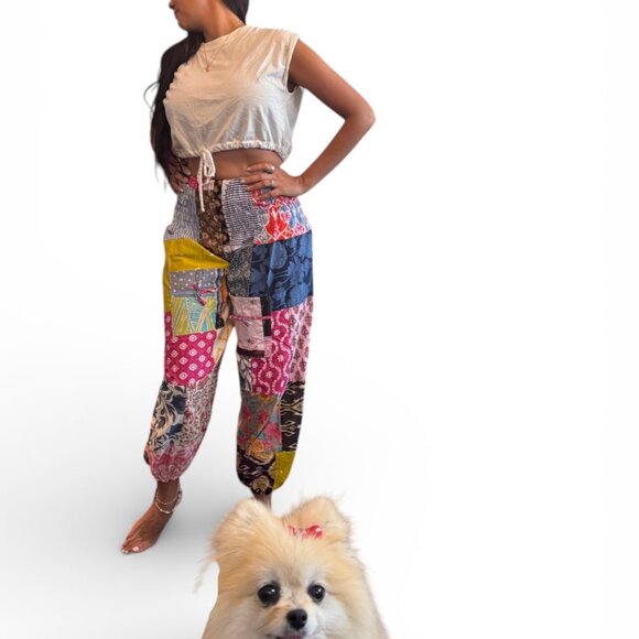 Colorful Patchwork Women's Pants - Picture 8 of 13